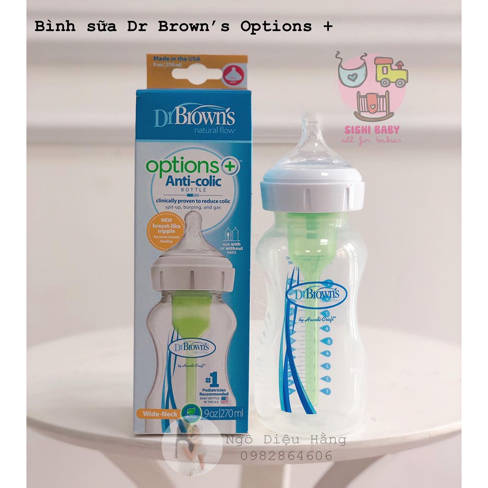 Bình sữa Dr.Brown's cổ rộng options Plus