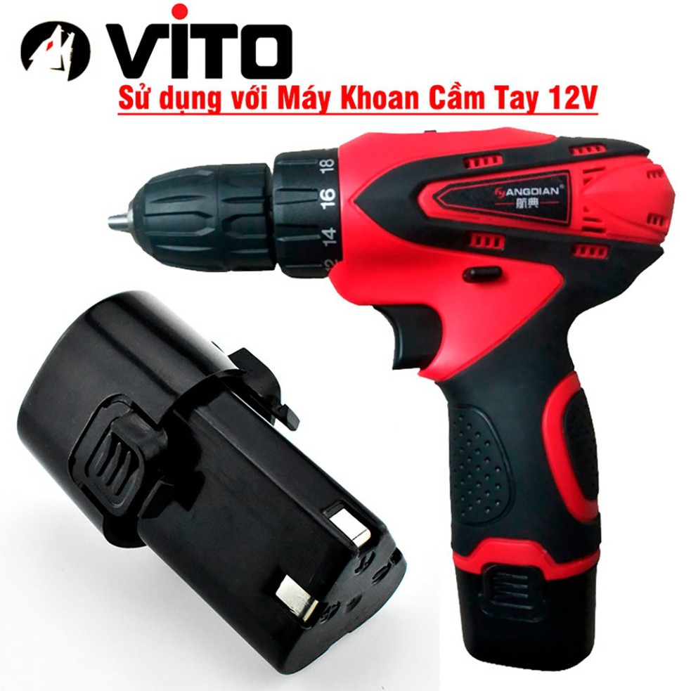 Pin 3S 12V 1500mAh VITO Dùng Máy Khoan Pin VOTO AOTUO