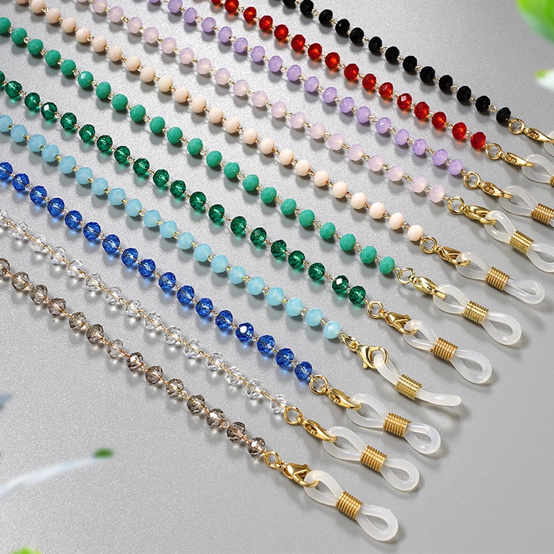 Dây đeo mắt kính dạng chuỗi trong suốt nhiều màu thời trang