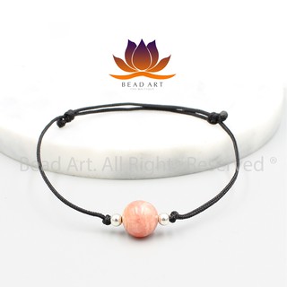Vòng Tay Thắt Dây Đào Hoa (Rhodochrosite) Màu Hồng, Hợp Mệnh Hoả, Thổ, Vòng Tay Phong Thuỷ, Chuỗi Hạt S45 - Bead Art