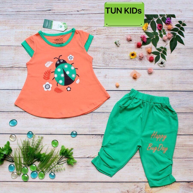 Freeship 99k toàn quốc_,Bộ đồ lửng cho bé gái VECO