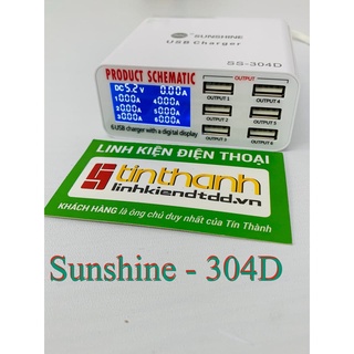 Dock sạc 6 cổng usb size mini có hiển thị dòng