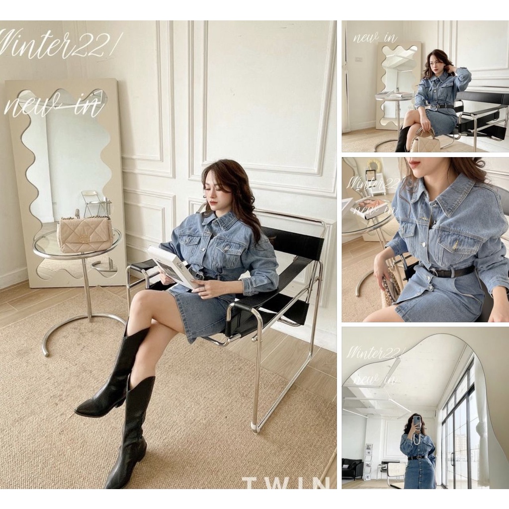 Váy denim chân zuyp