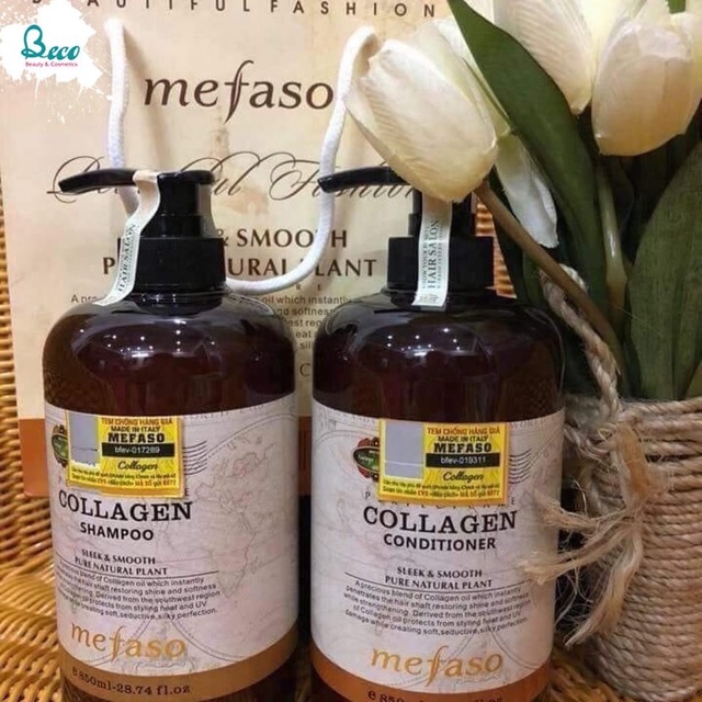 Bộ Dầu Gội Xả Collagen Mefaso 850ml