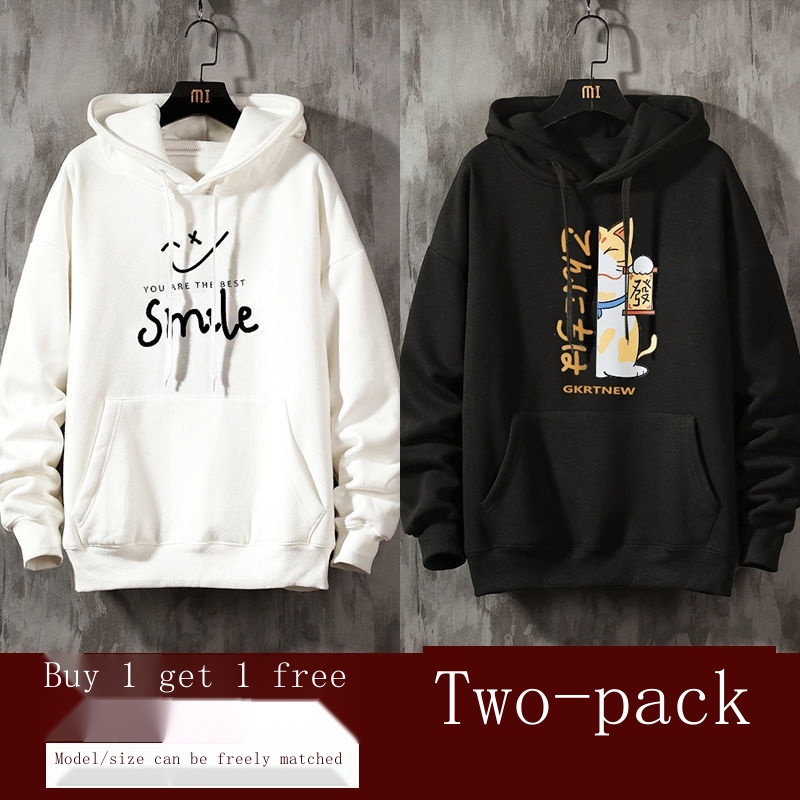Áo Khoác Sweater Mỏng Có Mũ Trùm Dáng Rộng Thời Trang Xuân Thu Mới 2021 Cho Nam Sinh