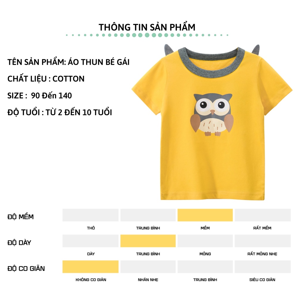 Áo thun bé gái ngắn tay 27Kids áo cộc nữ 100% Cotton cho trẻ từ 2-10 tuổi GSTS2