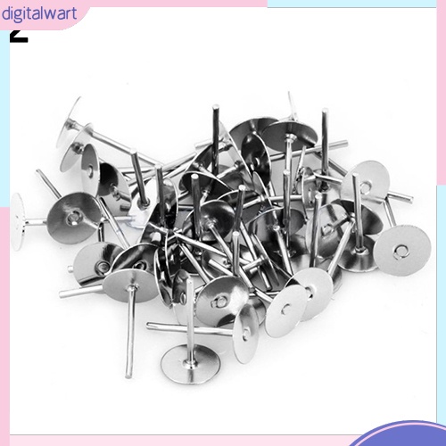 Set 200 chốt làm khuyên tai dạng dẹt bằng sắt chất lượng cao