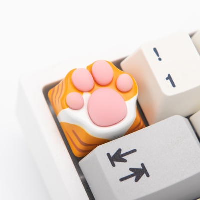 Nút Bàn Phím Cơ Bằng Cao Su Silicone Trong Suốt Hình Bàn Chân Mèo