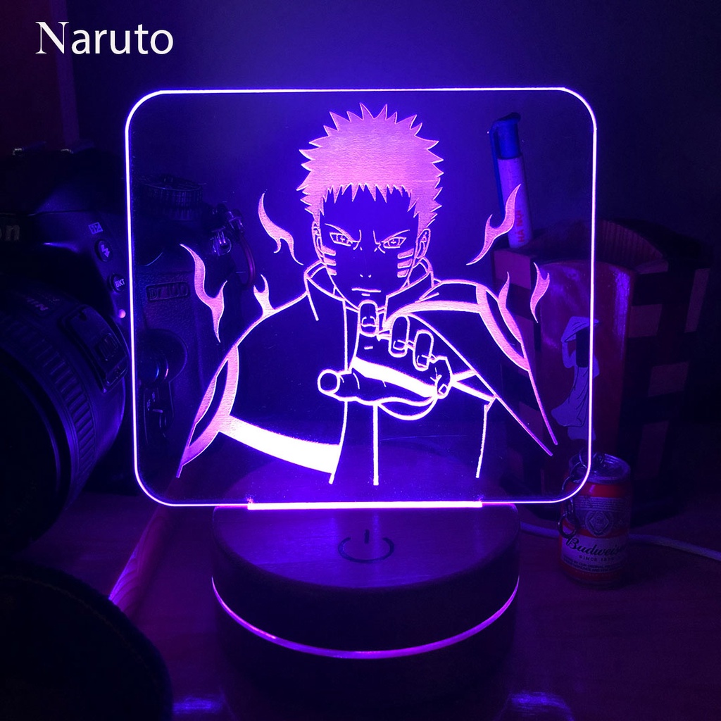 Đèn Led Anime NARUTO Đèn Led 16 Màu Hình Nhân Vật Hoạt Hình, Đèn Ngủ Led 3d, Cảm Ứng , Điều Khiển Từ Xa