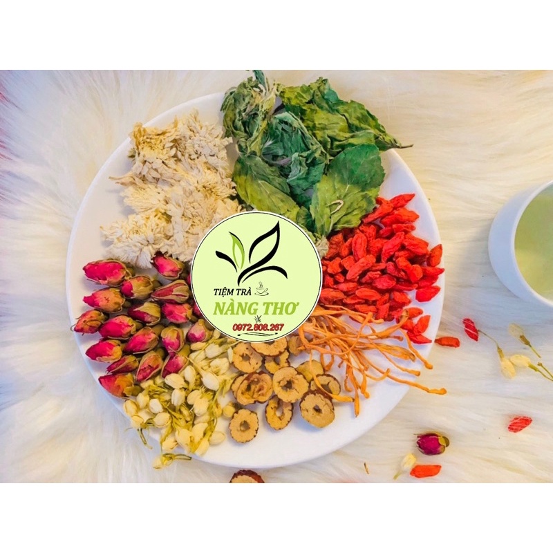 Trà Dưỡng Nhan An Thần Bạch Cúc Hạ Thảo 7 vị- Trà Giảm Cân - Trà Detox T37