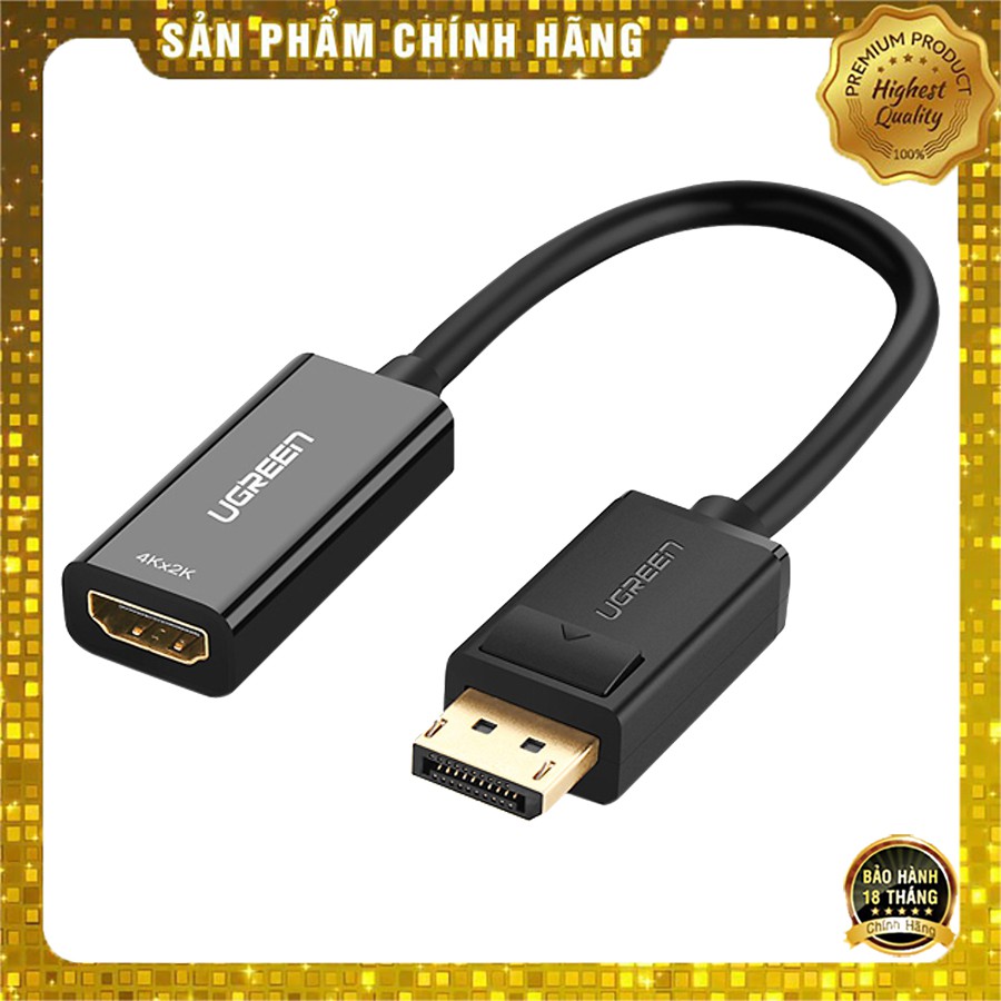 Cáp chuyển đổi tín hiệu Displayport to HDMI Ugreen 40363 cao cấp - HapuStore