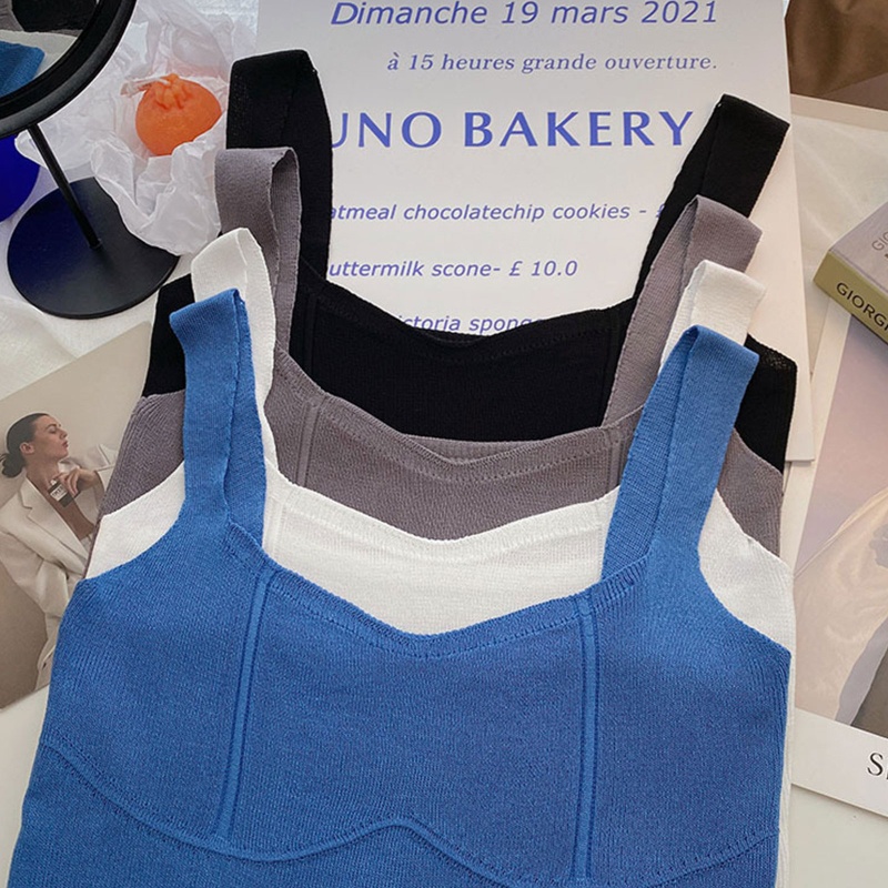 Áo Crop Top Hai Dây Cổ Chữ U Thời Trang Gợi Cảm