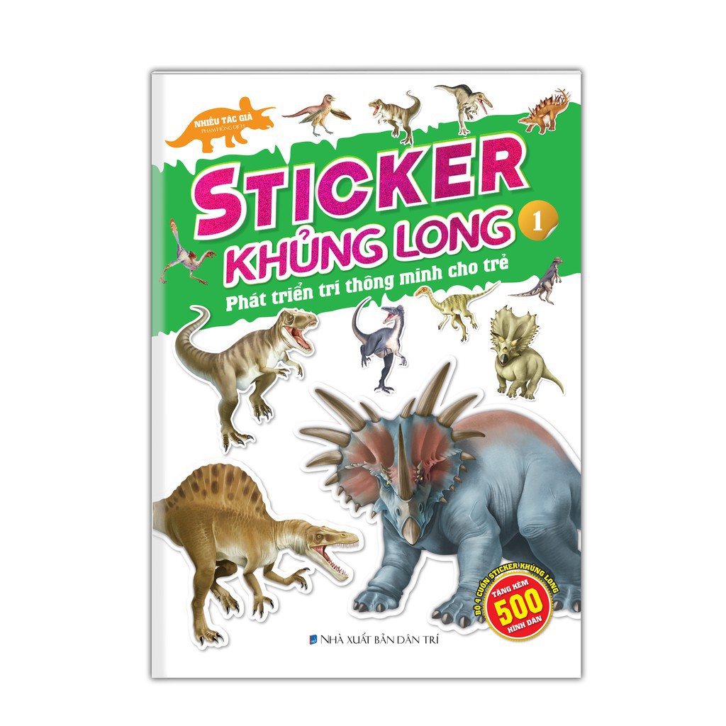 Sách - Sticker khủng long: Phát triển trí thông minh cho trẻ (4 quyển kèm trang sticker dán hình)