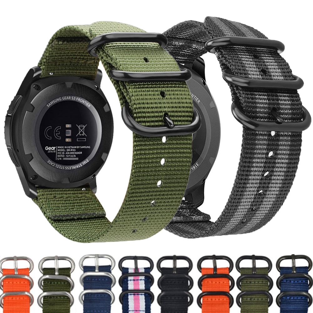 Dây Nylon 20mm 22mm Cho Đồng Hồ Samsung Galaxy Watch 46mm 42mm Active2 Active1 Gear S3 Frontier