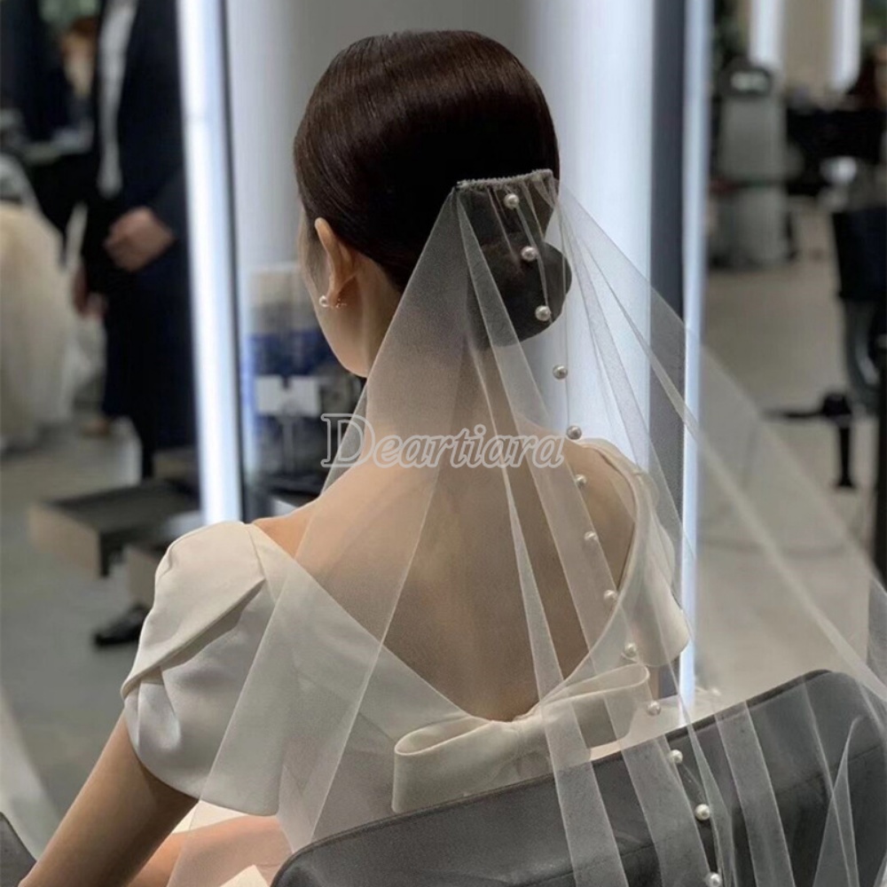 Trâm Cài Tóc Một Lớp Dài Đính Ngọc Trai Đơn Giản Phong Cách Retro Cho Cô Dâu