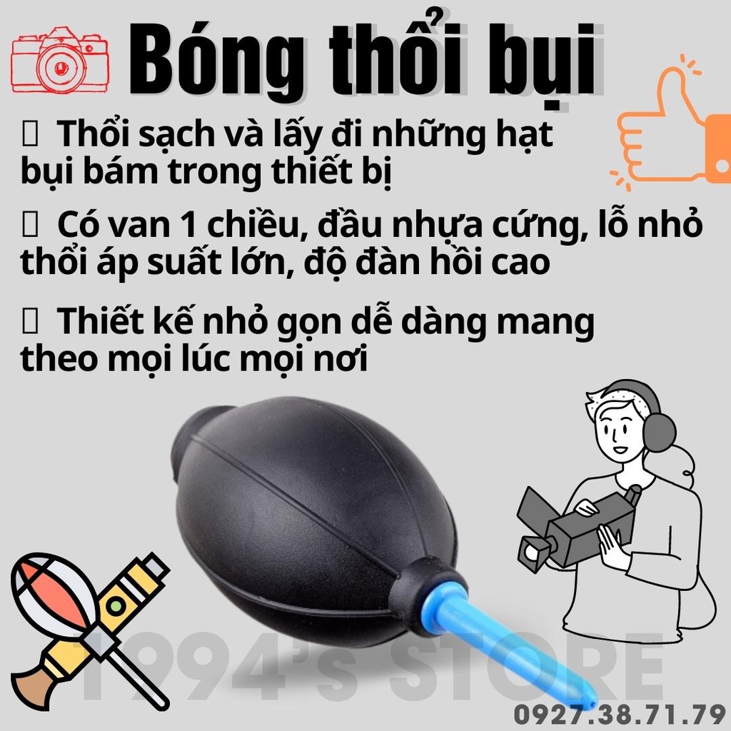 (CÓ SẴN) Bóng thổi bụi cho thiết bị điện tử như case máy tính, bàn phím, chuột, màn hình, camera, ống kính máy ảnh