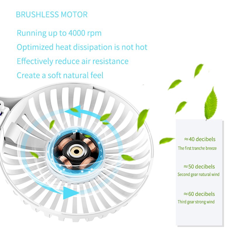 Quạt mini cầm tay 2.7W 5V có thể sạc pin qua cổng USB tiện lợi kèm dây cáp | BigBuy360 - bigbuy360.vn