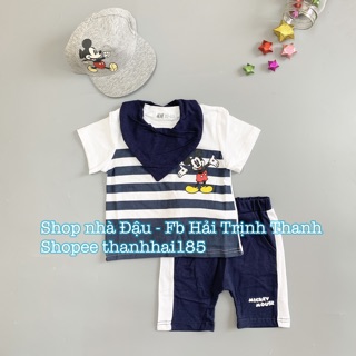 Set bộ mickey kèm yếm cổ bé trai