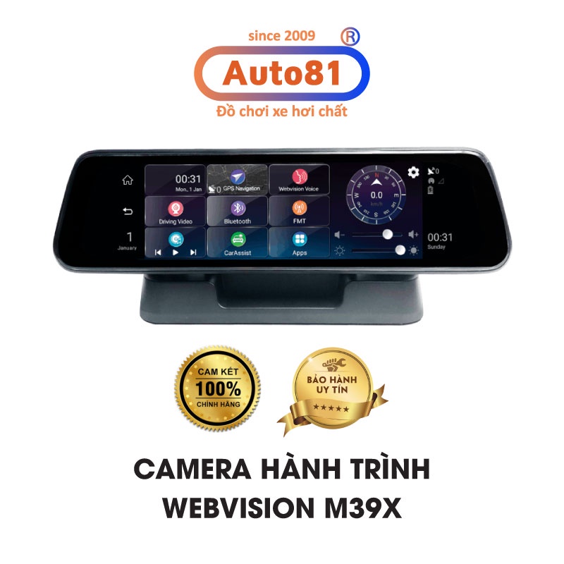 Camera hành trình gắn gương Webvision M39X, ghi hình trước sau thumbnail