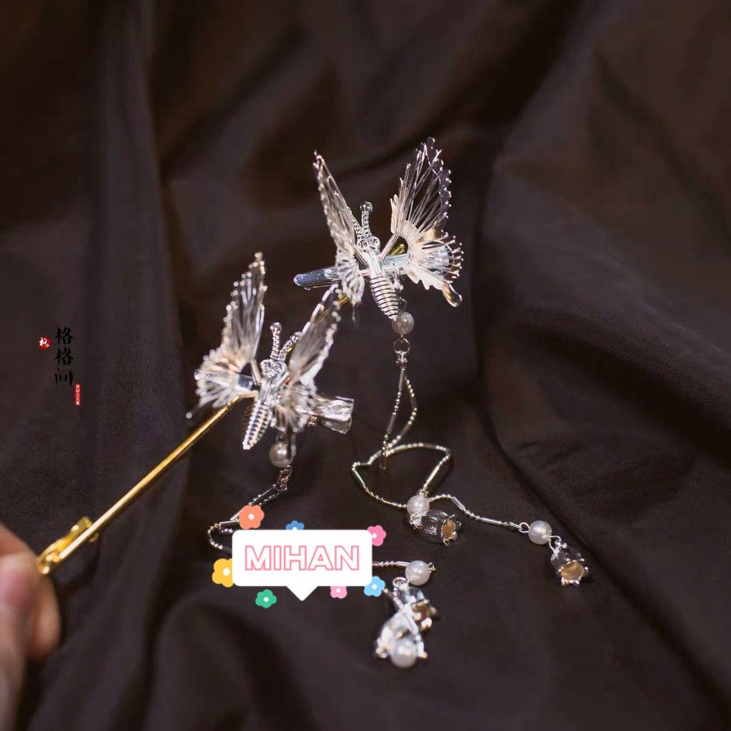 Kẹp Tóc Hình Bướm Bằng Kim Loại Lấp Lánh MIHAN1