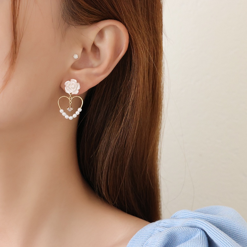 Bông Tai Mạ Bạc 925 Hình Tròn Đính Ngọc Trai Họa Tiết Hoa Sang Trọng Thời Trang Mùa Hè Cho Nữ