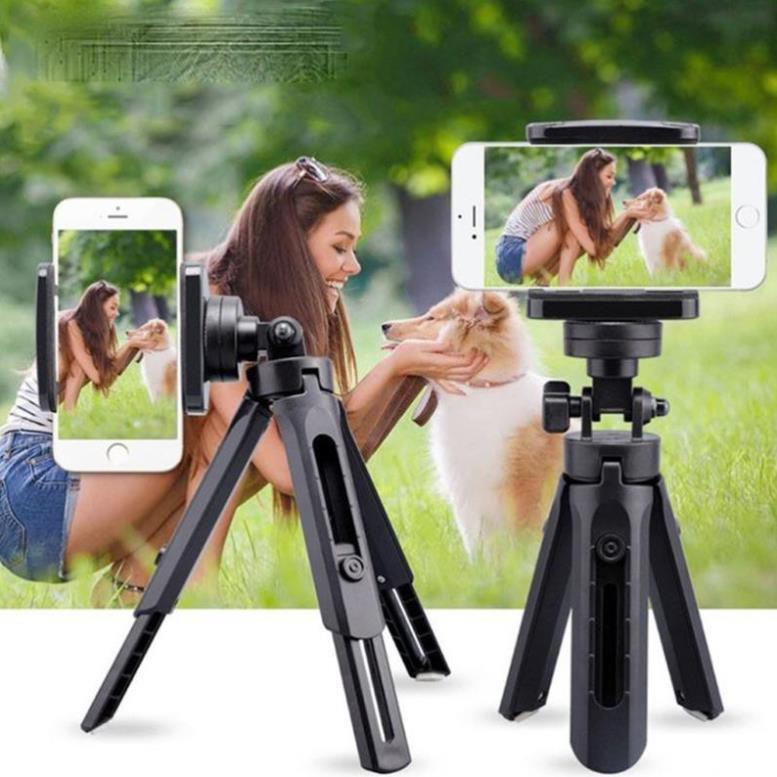 Giá đỡ điện thoại Tripod Support 3 chân ngắn để bàn Mini Xếp Gọn Xoay 360 Độ, Gậy chụp ảnh, Cây livestream