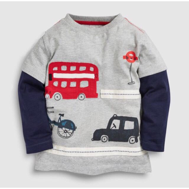 Áo malwee thun cotton dài tay bé trai