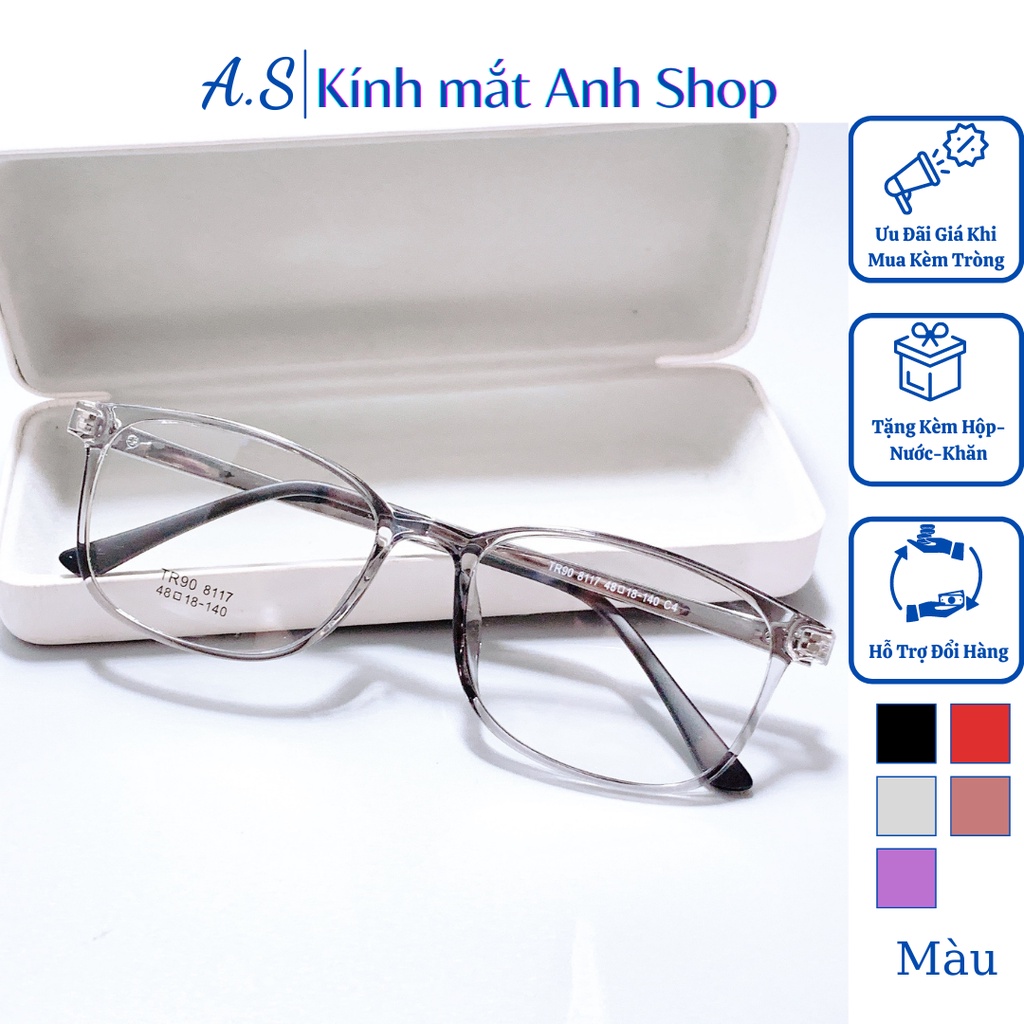 Kính vuông nhựa dẻo thời trang nam nữ nhiều màu sắc 8117