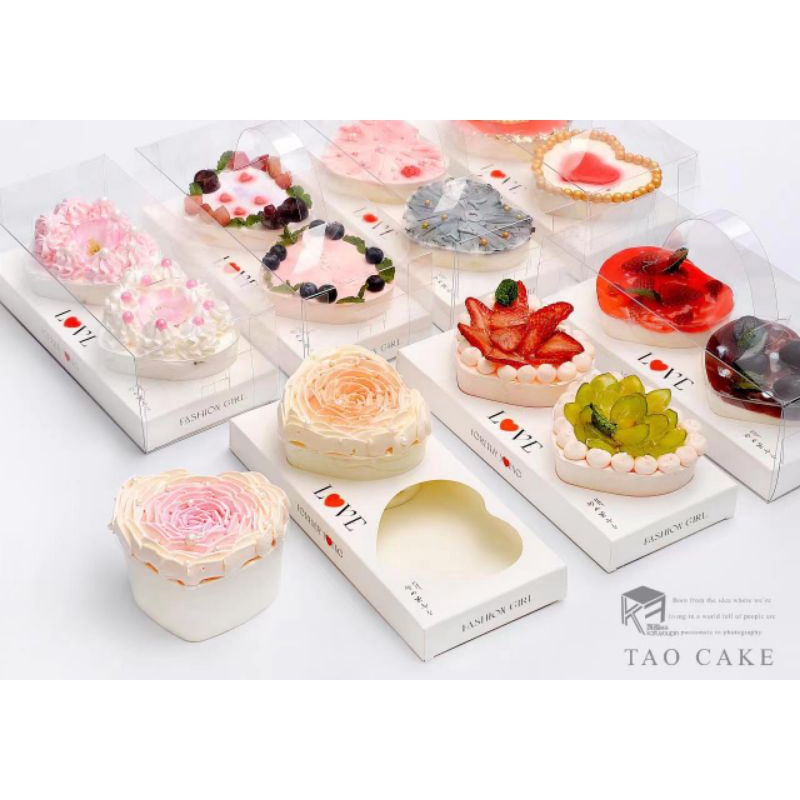 Hộp tim mika  bánh sinh nhật bông lan, mousse comb0 10 sét