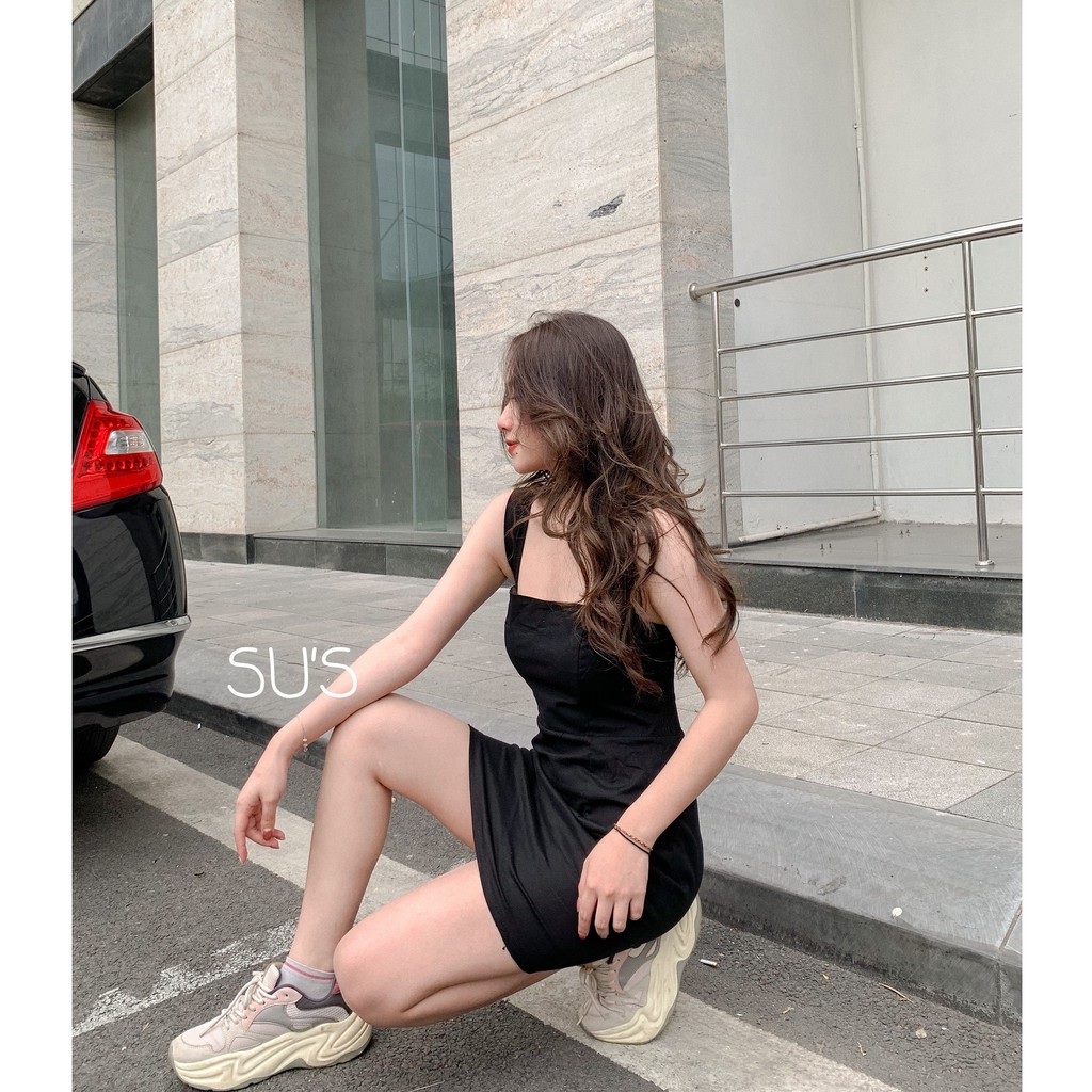 [Mã SKAMA06 giảm 8% tối đa 50K đơn 250K] Váy 2 dây bản to trơn thô mềm chun lưng V500 SUSTORE | BigBuy360 - bigbuy360.vn