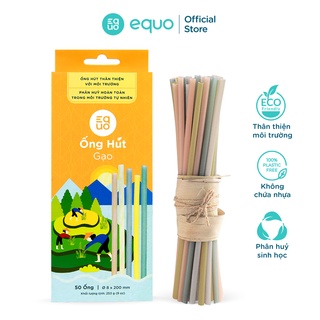 Ống hút gạo màu sắc tự nhiên EQUO hộp 50 ống size tiêu chuẩn 8x thumbnail