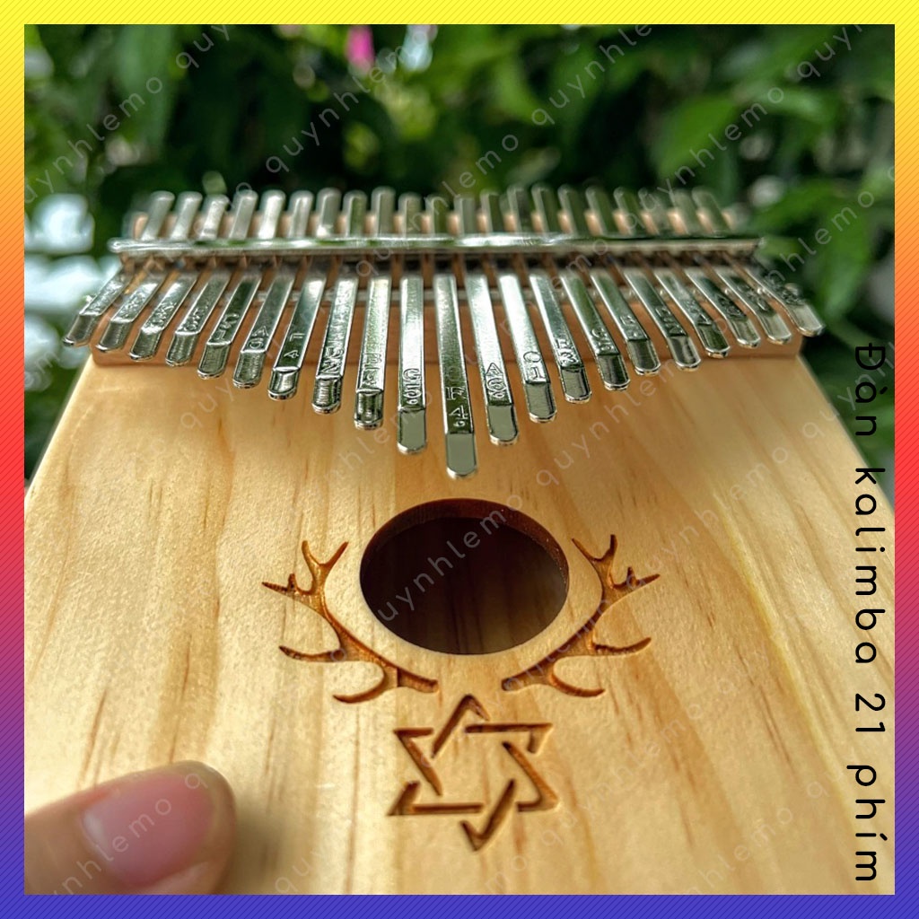 Đàn kalimba 21 phím hình Magic có lỗ thoát âm QUYNHLEMO , Kalimba 21 phím gỗ Manhogany hộp gỗ cộng hưởng