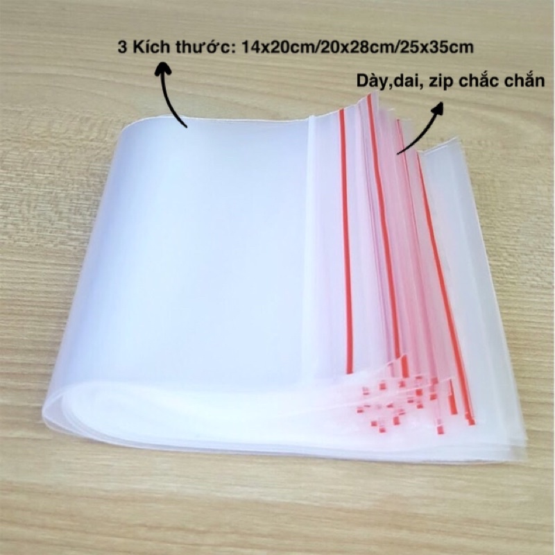 Túi Zip Túi Zip Đựng Thực Phẩm Bảo Quản Sữa Mẹ Trong Suốt Loại Dày Đẹp ( Size 14x20cm, size 20x28cm, Size 25x35cm)