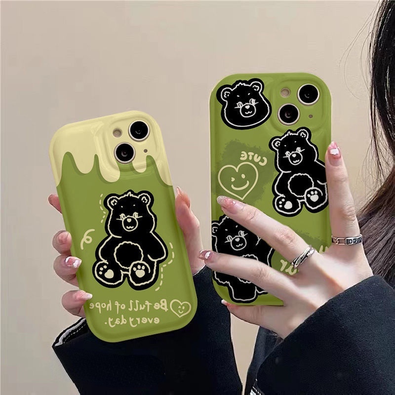 Ốp Điện Thoại In Hình Gấu Matcha Mùa Hè Cho iPhone 12 13 11 Pro Max X Xs Max Xr