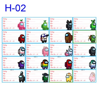 Nhãn vở Among US ( 1 set 20 cái nhãn vở)