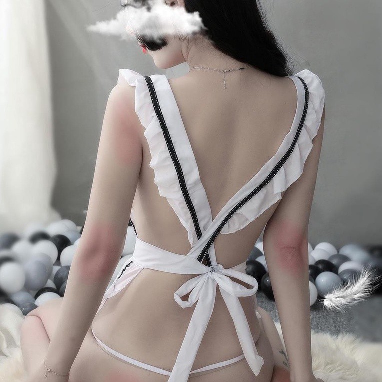 Đồ ngủ sexy cosplay nàng hầu gái với tạp dề gợi cảm kèm quần chip lọt khe 006 | BigBuy360 - bigbuy360.vn
