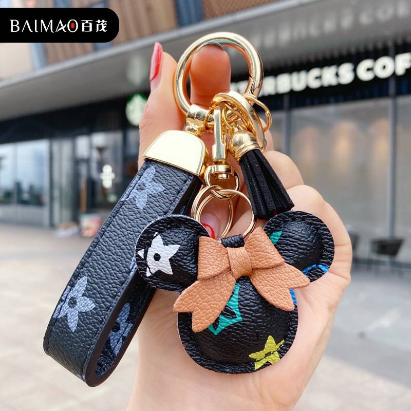 Móc Treo Chìa Khoá Hình Chuột Mickey Hoạ Tiết Thời Trang