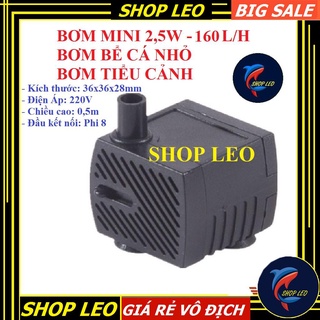 Bơm mini 2,5W- 160L/h - máy Bơm tiểu cảnh - phụ kiện thủy sinh - shopleo