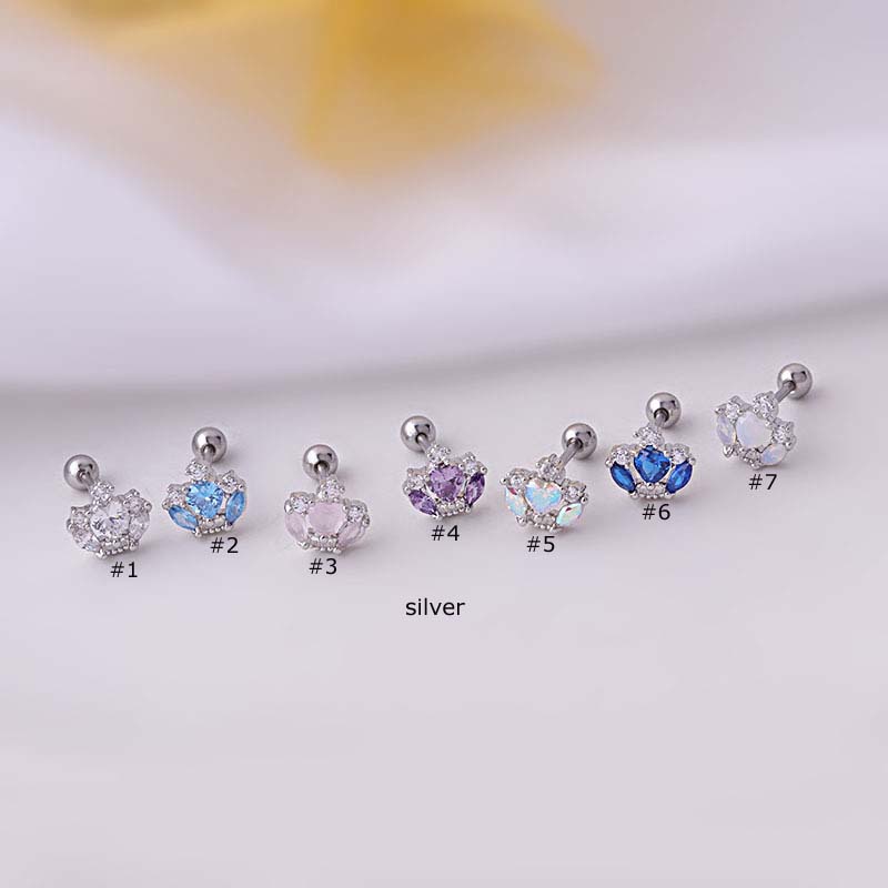 1 Khuyên Tai Hình Trái Tim Vương Miện 20G