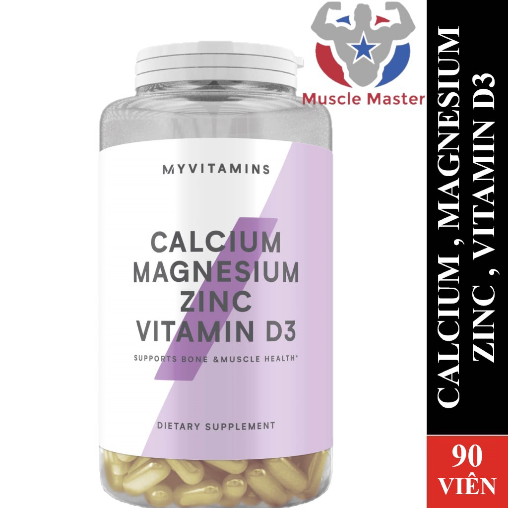 Viên Bổ Sung Tăng Sức Đề Kháng, Săn Chắc Xương Myvitamins Calcium Magnesium Zinc Vitamin D3 90 Viên
