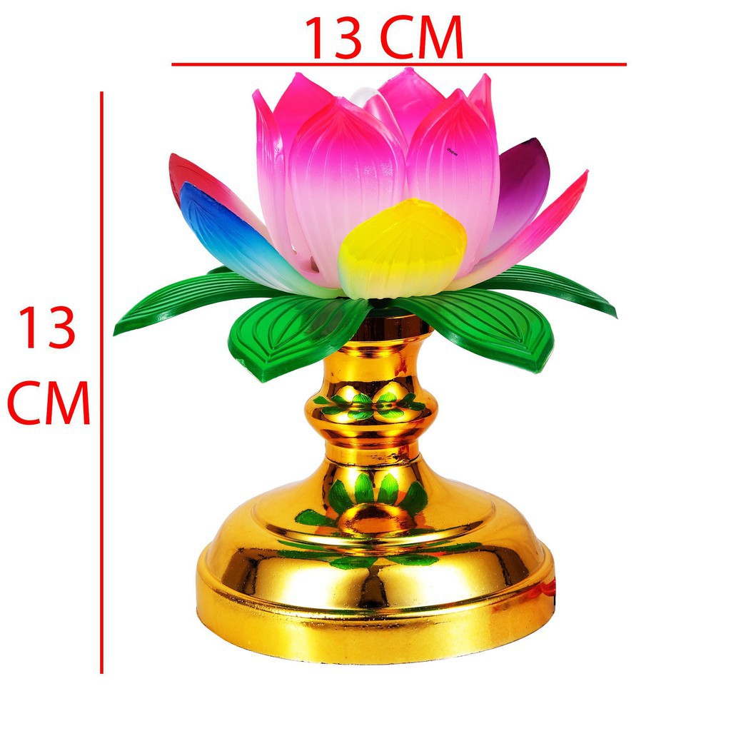 Đèn thờ cúng hoa sen, đèn để bàn thờ, đèn thờ phật, đèn hoa sen 13cm - Mỹ Phẩm Dương Khoa