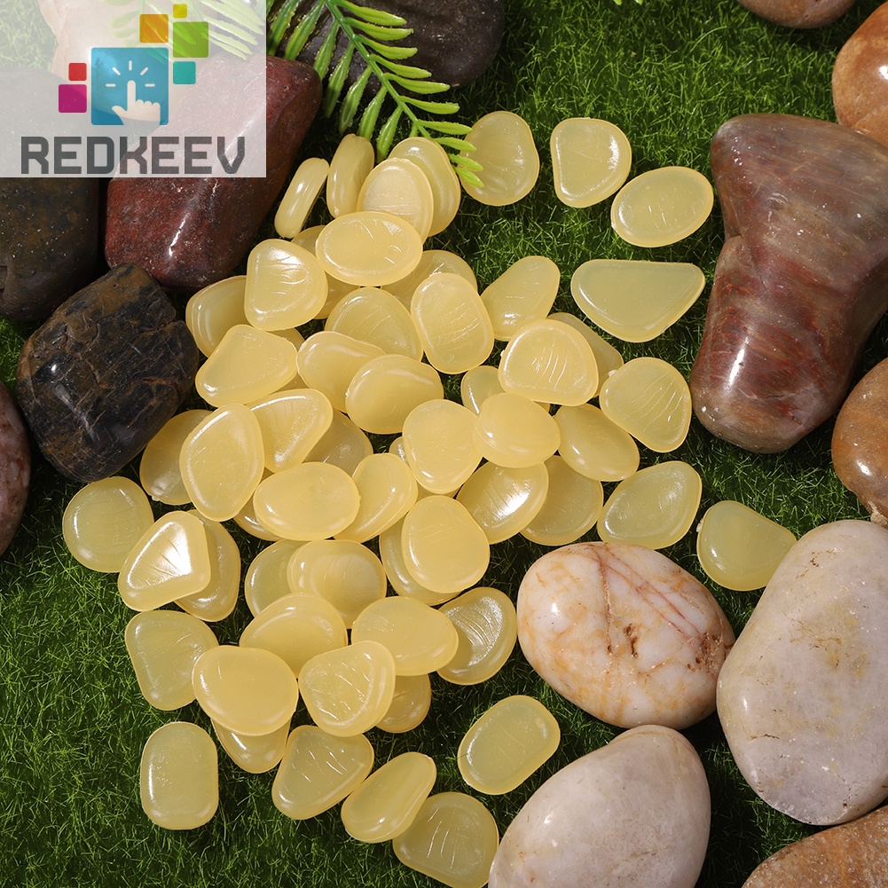 Set 100 viên đá cuội phát quang nhiều màu sắc dùng để trang trí bể cá