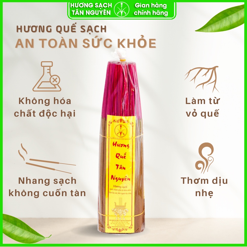 Hương sạch Tân Nguyên, nhang quế, nhang không cuốn tàn, mùi thơm nhẹ nhàng túi 500g