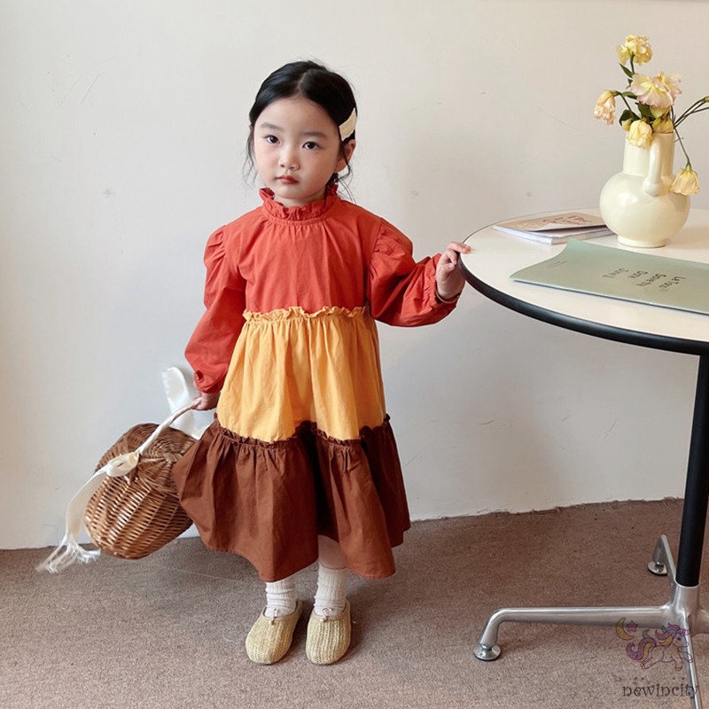 Đầm DàI Tay NhiềU MàU SắC Cho Bé GáI