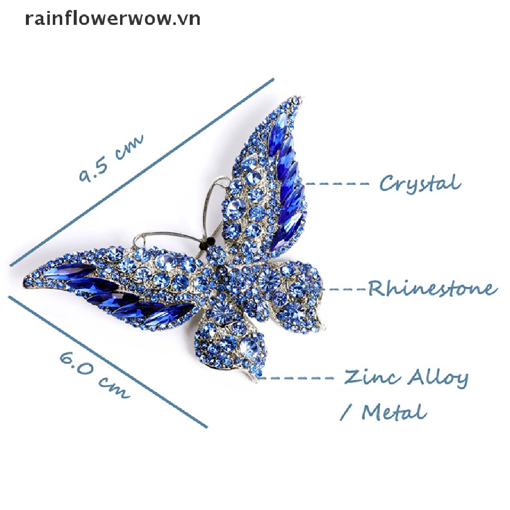 Ghim Cài Áo Hình Bướm Đính Đá Sang Trọng