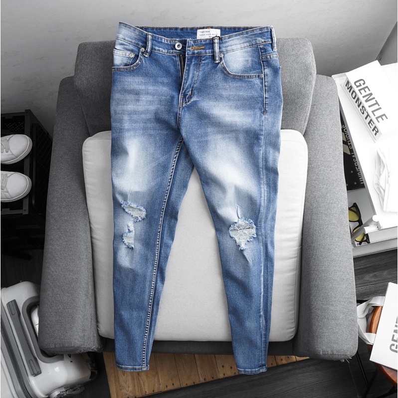 Quần jean nam slimfit - Quần jean ống đứng hàng xuất xịn