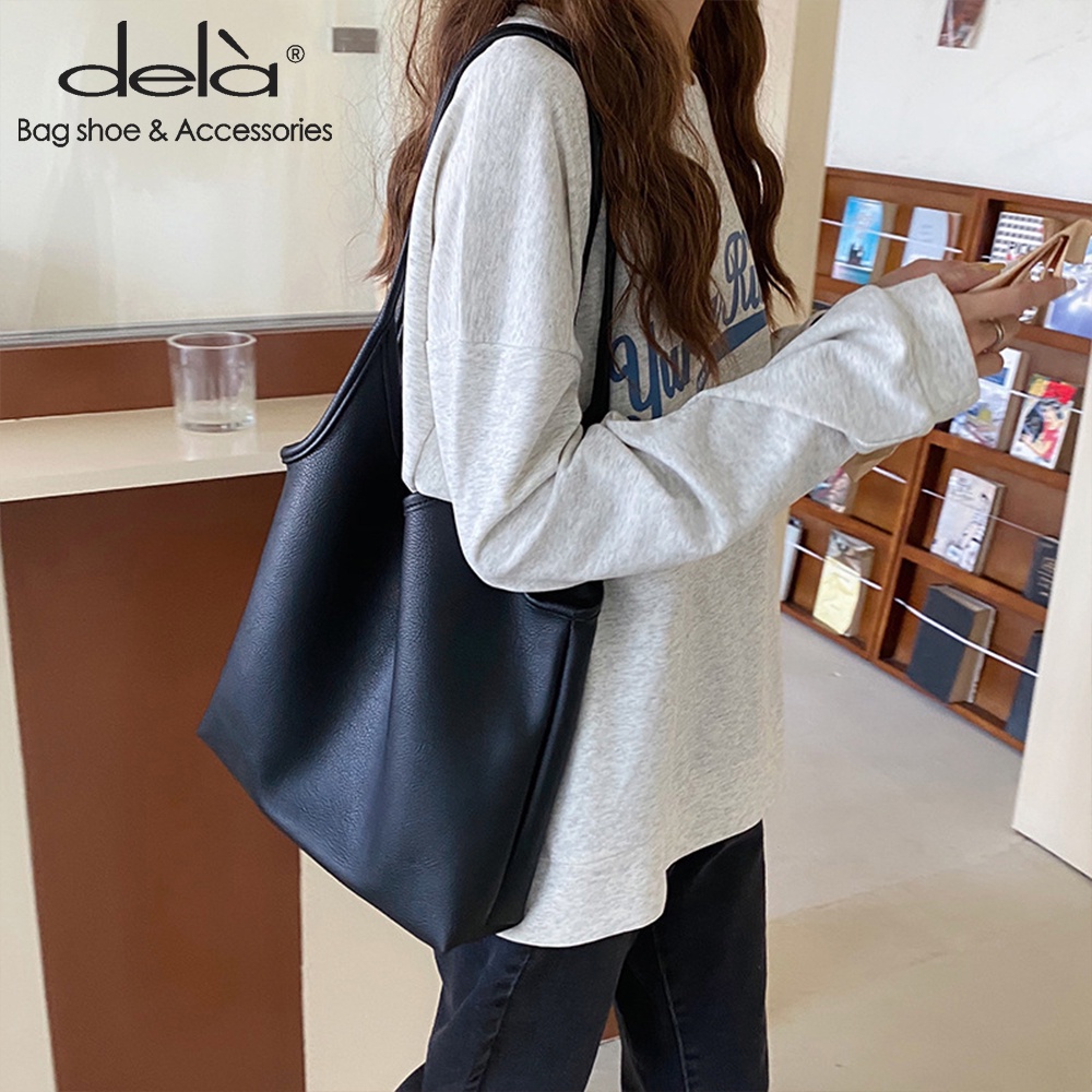 Dela Túi Xách Da Mềm Sức Chứa Lớn Phong Cách Hàn Quốc Mới