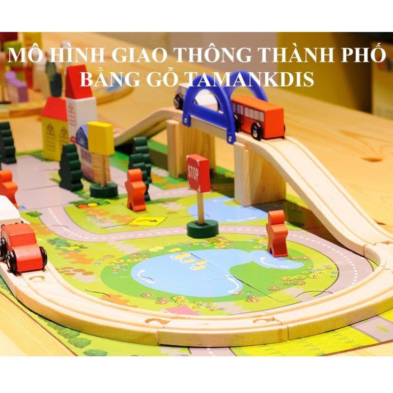 Bộ Đồ Chơi Gỗ Lắp Ghép Mô Hình Giao Thông Thành Phố Cao Cấp Dành Cho Bé
