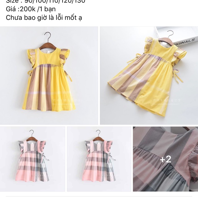 Váy sọc thô tằm cho bé gái