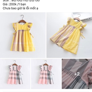 Váy sọc thô tằm cho bé gái